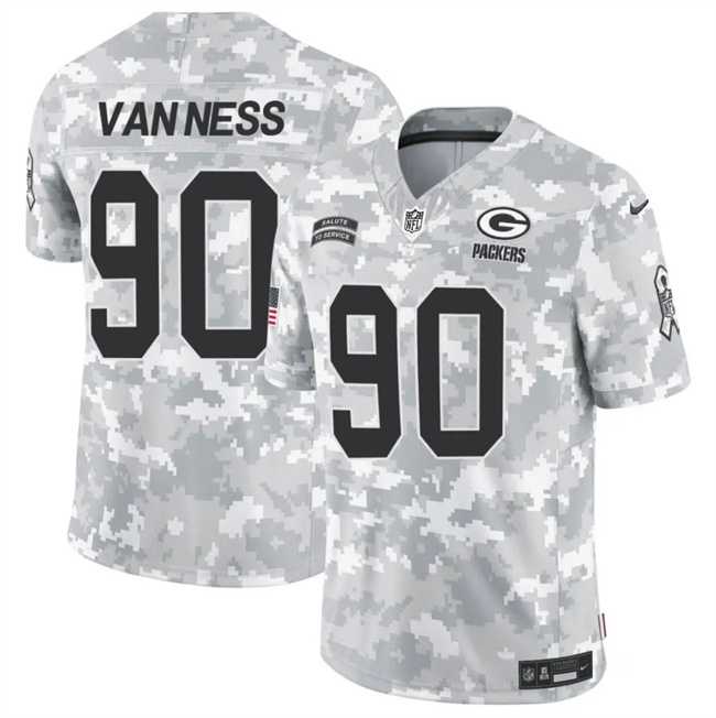 Men%27s Green Bay Packers #90 Lukas Van Ness 2024 F.U.S.E Arctic Camo Salute To Service Limited Stitched Football Jersey Dzhi